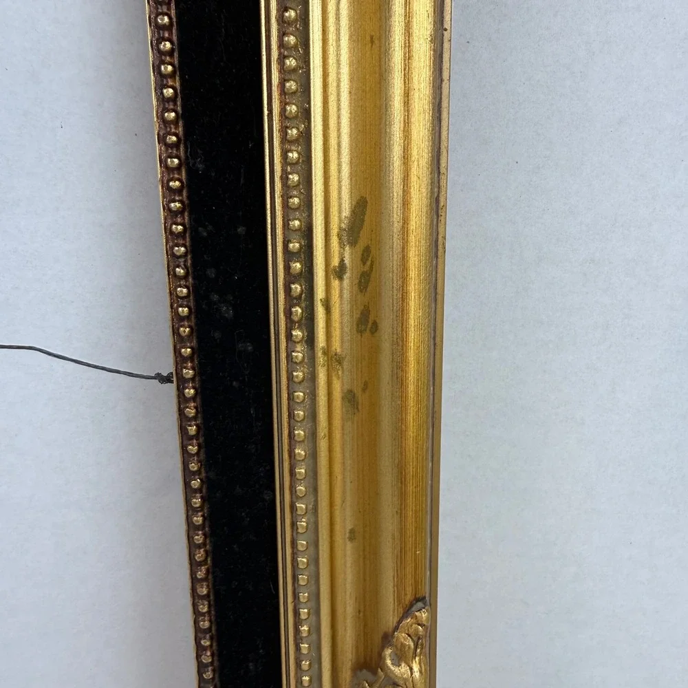 Vintage Gold Ornate Wood Picture Frame 16x20 Black Velvet Liner Baroque Style